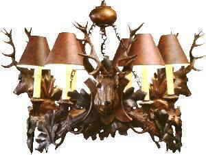 The Mountain Collection contains lighting & chandeliers for a log home or any rustic styled room.